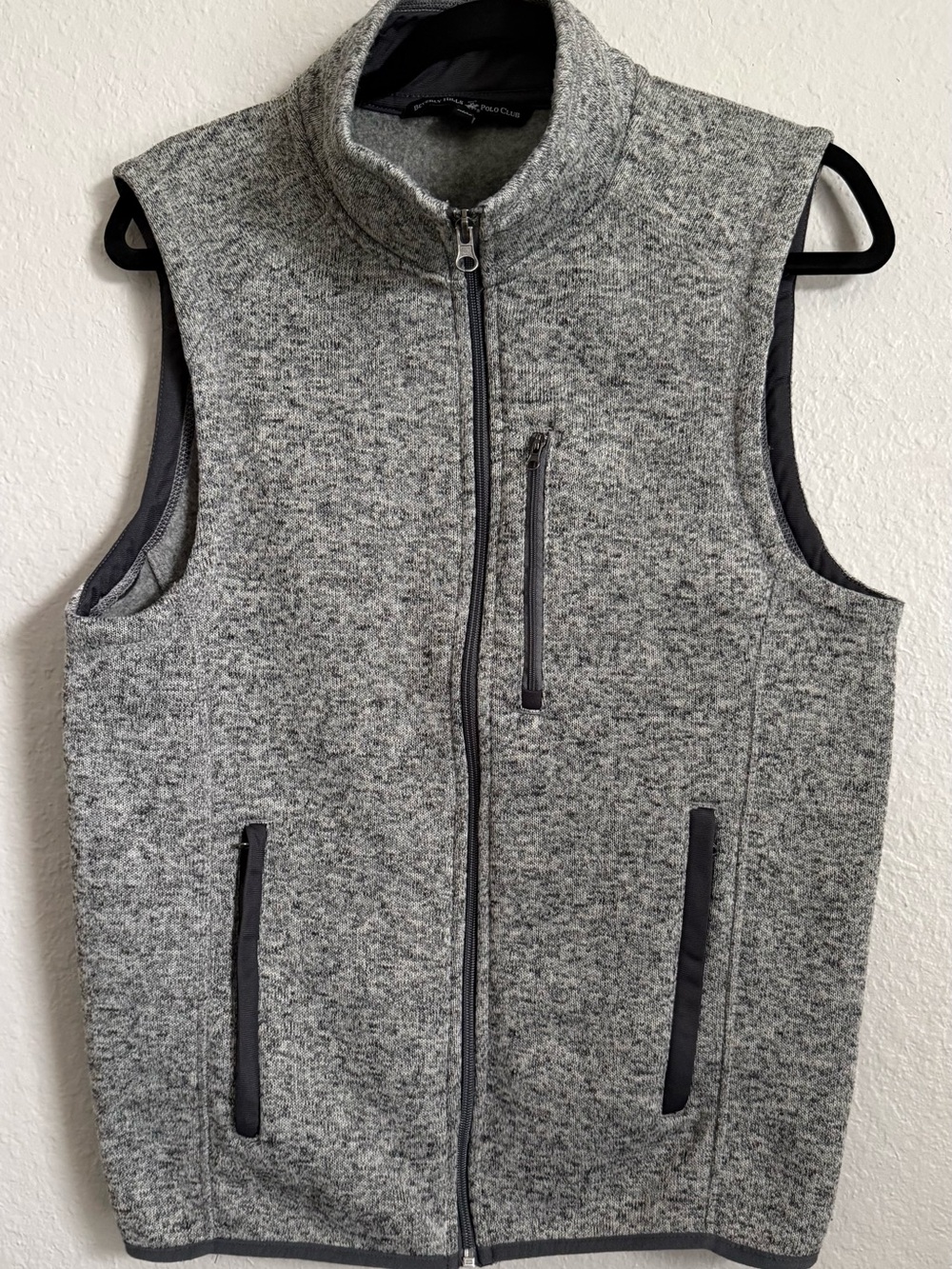 Beverly Hills Polo Club Women’s Sweater Fleece Vest-Gray -Size M